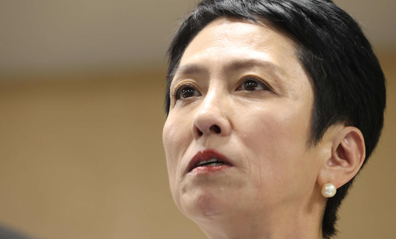 会見する東京都知事選出馬を表明した蓮舫氏（2024年5月撮影）