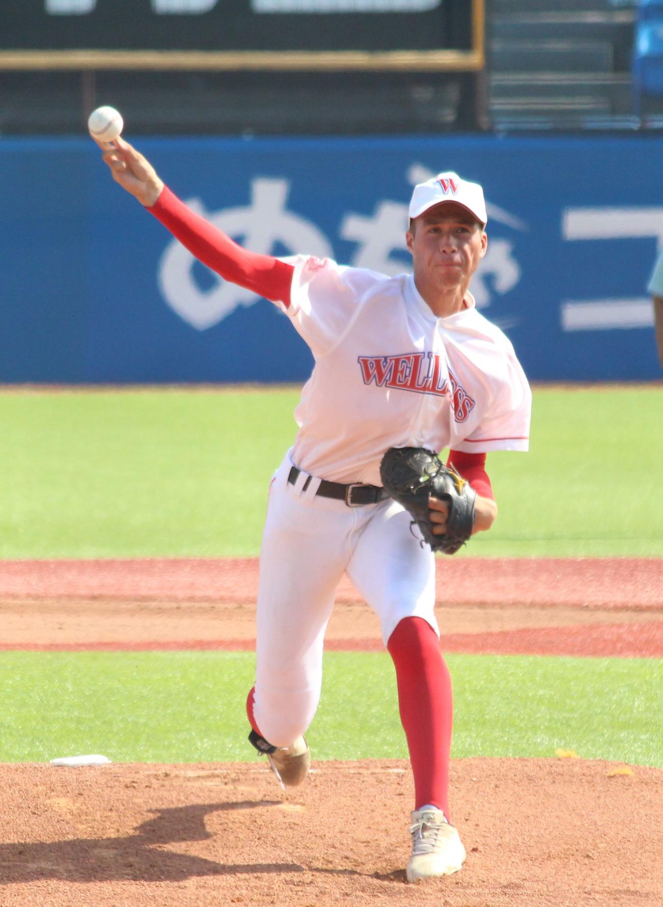 力投する日本ウェルネス・辻口輝さん（2023年7月12日撮影）