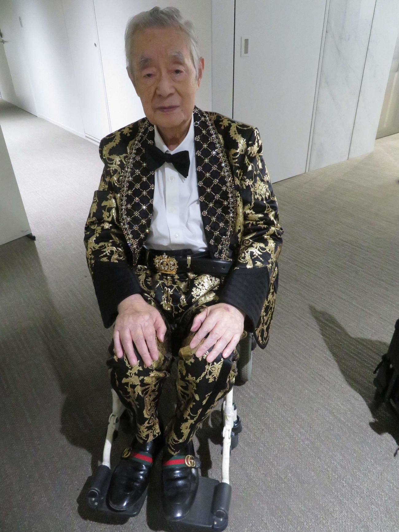 東京都知事選出馬会見のため都庁を訪れたドクター・中松氏（撮影・村上幸将）