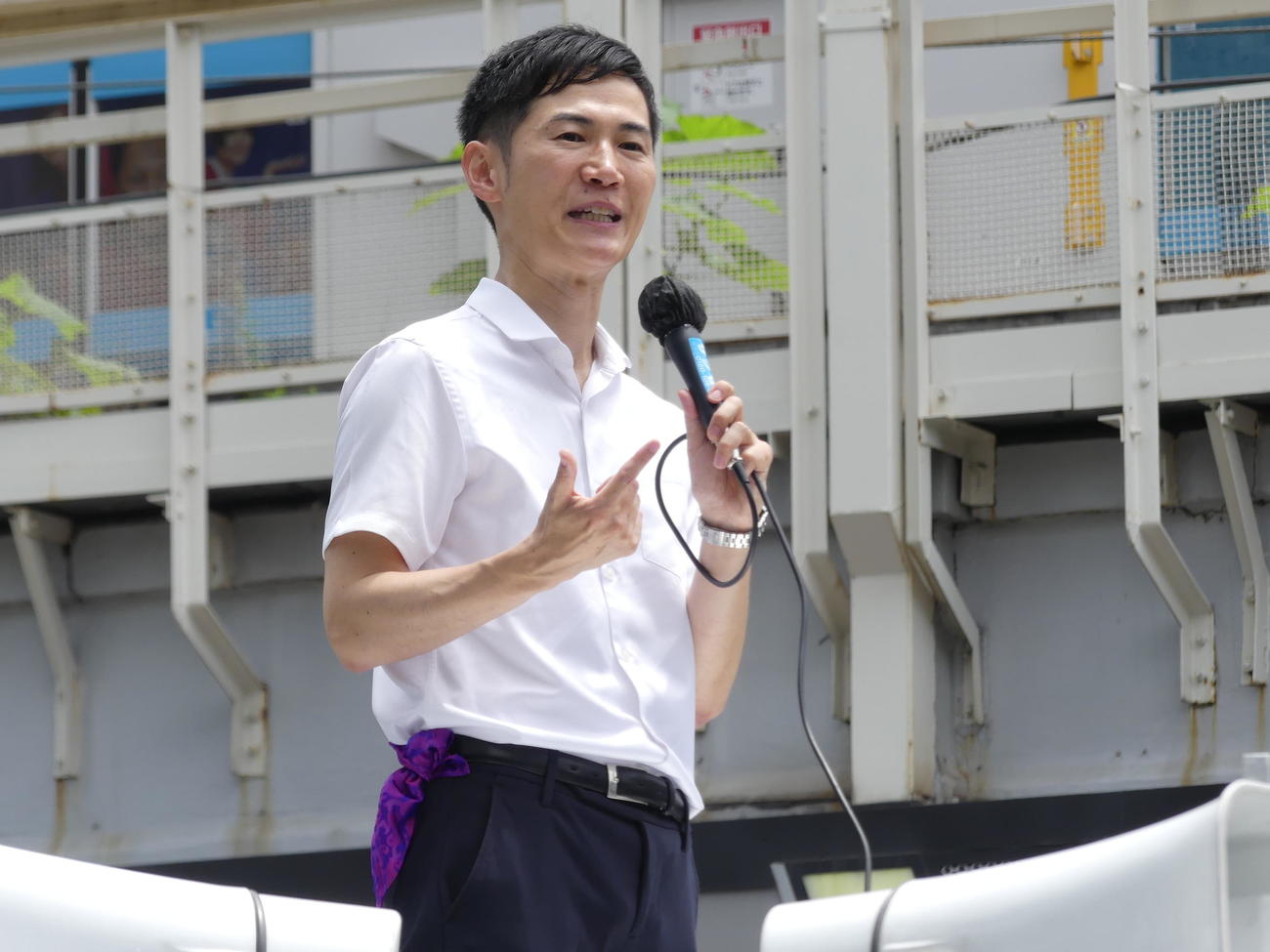 前日の渋谷に続き、秋葉原で街頭演説を行った石丸伸二氏（撮影・中山知子）