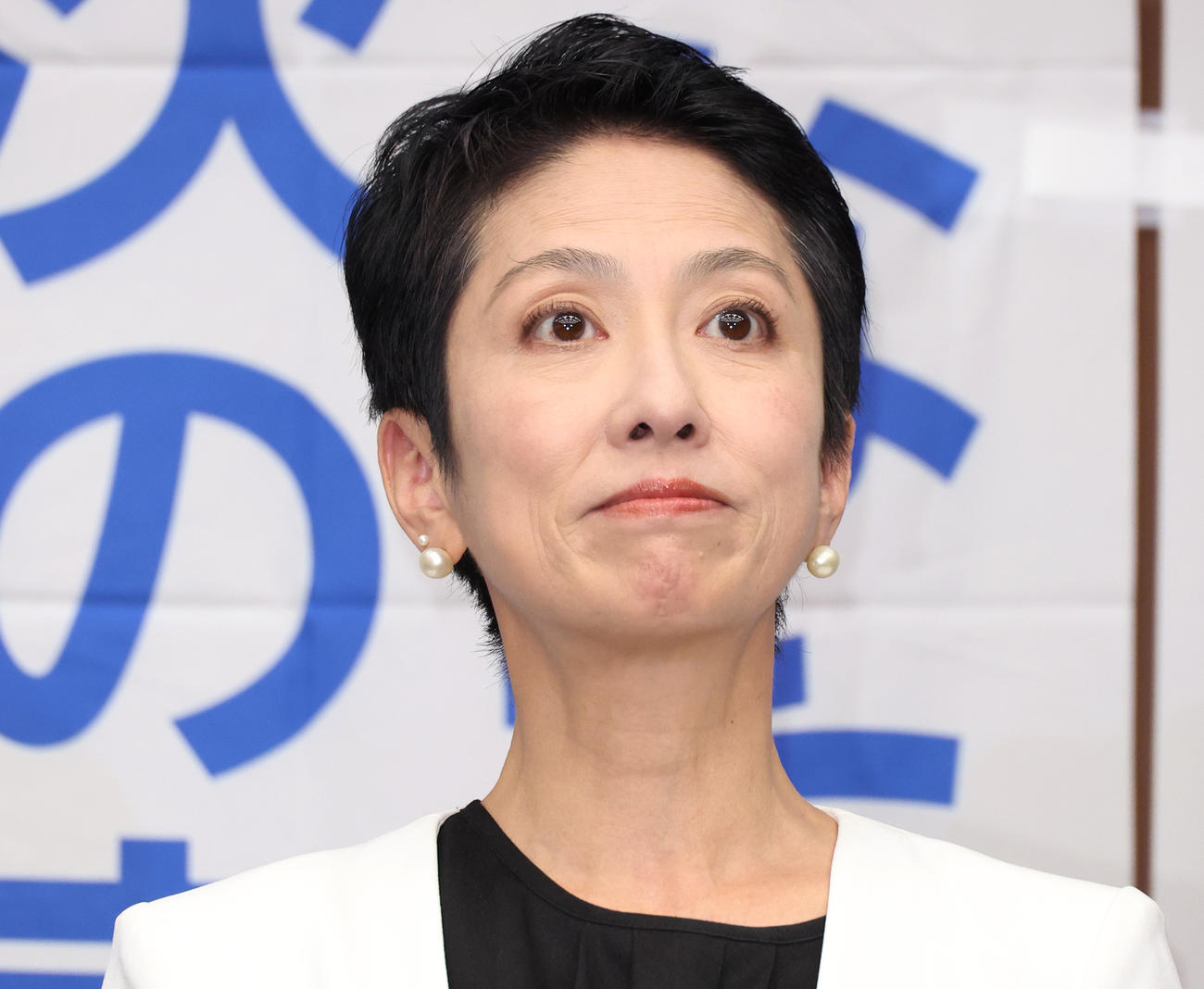 東京都知事選挙で敗れ会見を行う蓮舫氏（2024年7月7日）