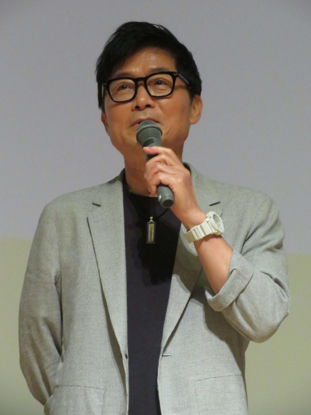韓国映画「ボストン　1947」舞台あいさつ付き特別試写会に登壇したカン・ジェギュ監督（撮影・村上幸将）