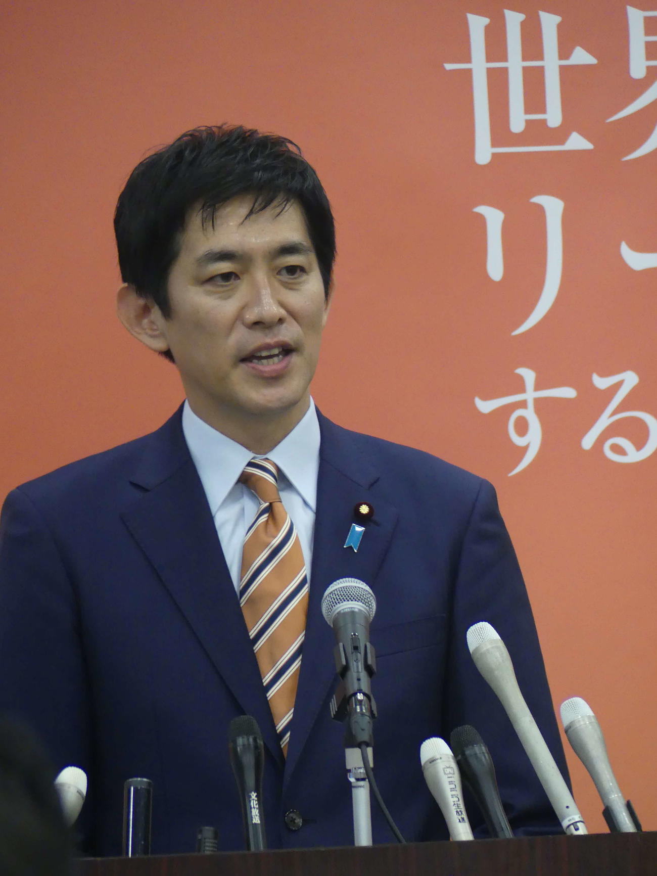 自民党総裁選への出馬を表明した小林鷹之衆院議員（撮影・中山知子）