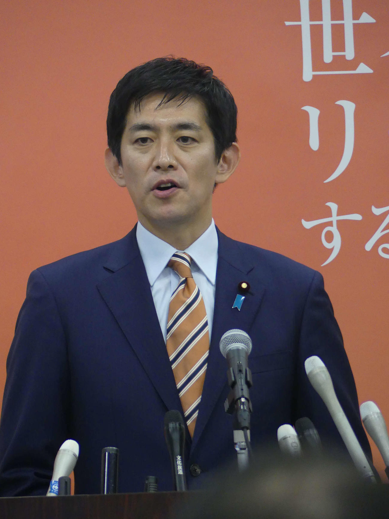 自民党総裁選への出馬を表明する小林鷹之衆院議員（撮影・中山知子）