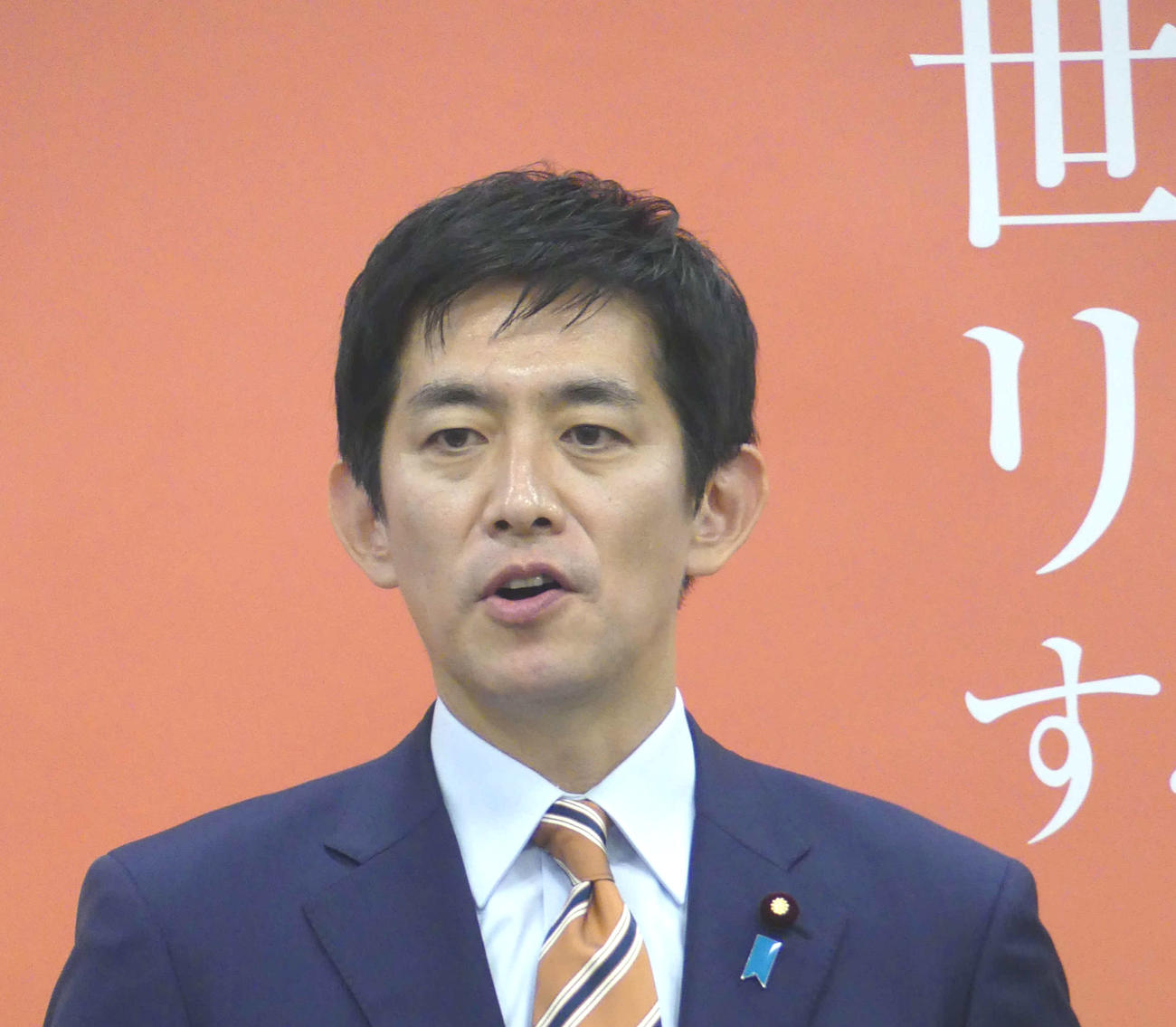 自民党総裁選への出馬を表明する小林鷹之衆院議員（撮影・中山知子）