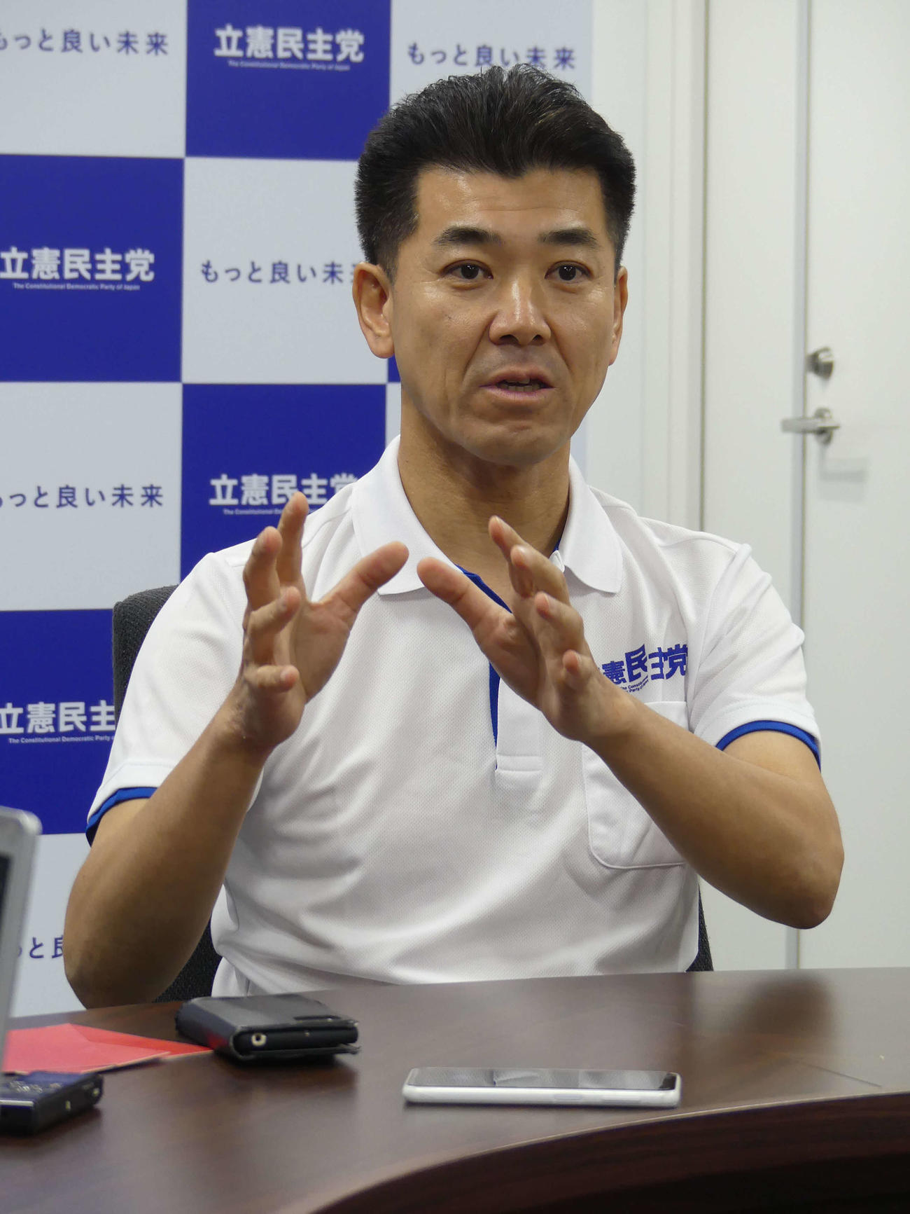 立憲民主党の泉健太代表（2024年9月9日撮影）