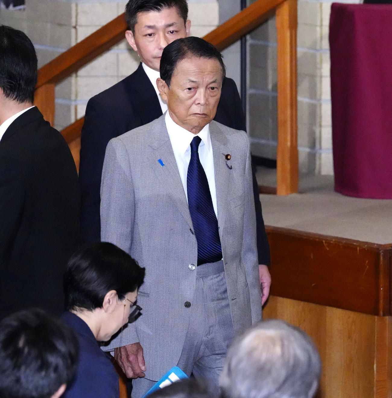 自民党総裁選の投開票に臨む麻生副総裁（共同）