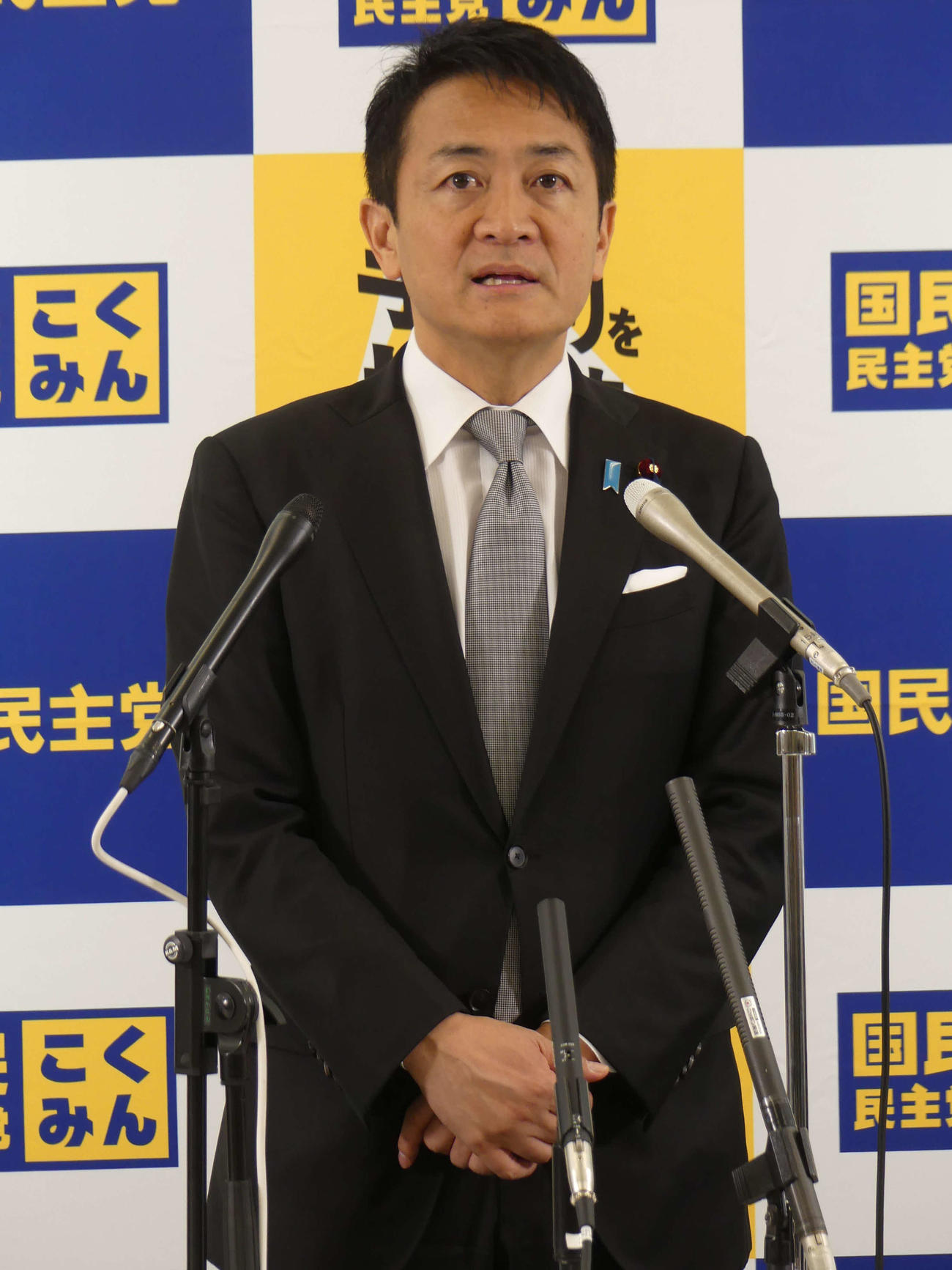 定例会見に臨む国民民主党の玉木雄一郎代表（撮影・中山知子）