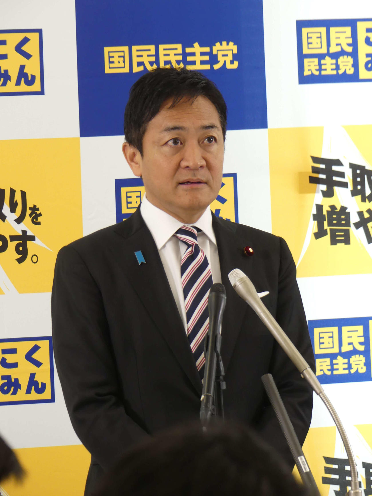 定例会見に臨む国民民主党の玉木雄一郎代表（撮影・中山知子）