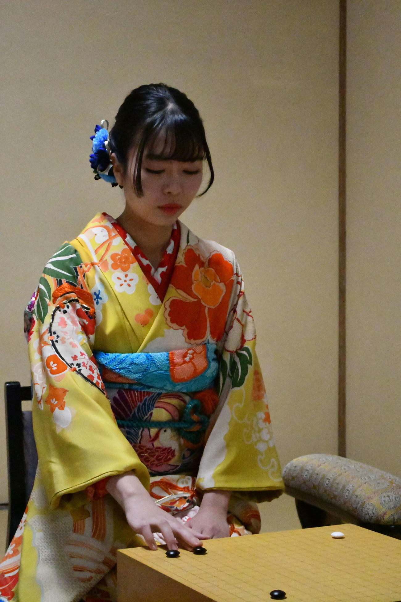 準決勝で謝依旻七段と激突した上野愛咲美女流立葵杯
