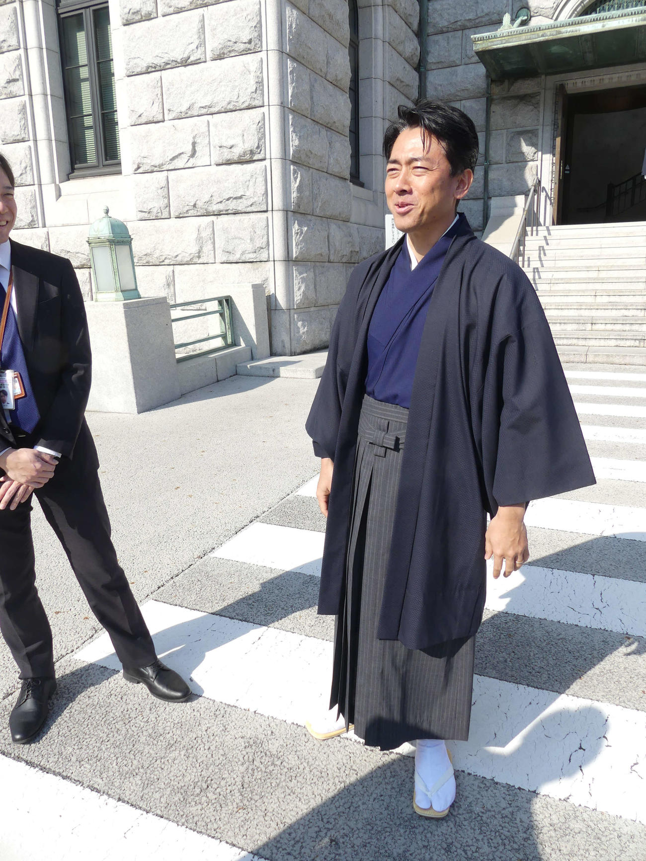 通常国会召集日に和装で国会に登院した自民党の小泉進次郎元環境相（撮影・中山知子）