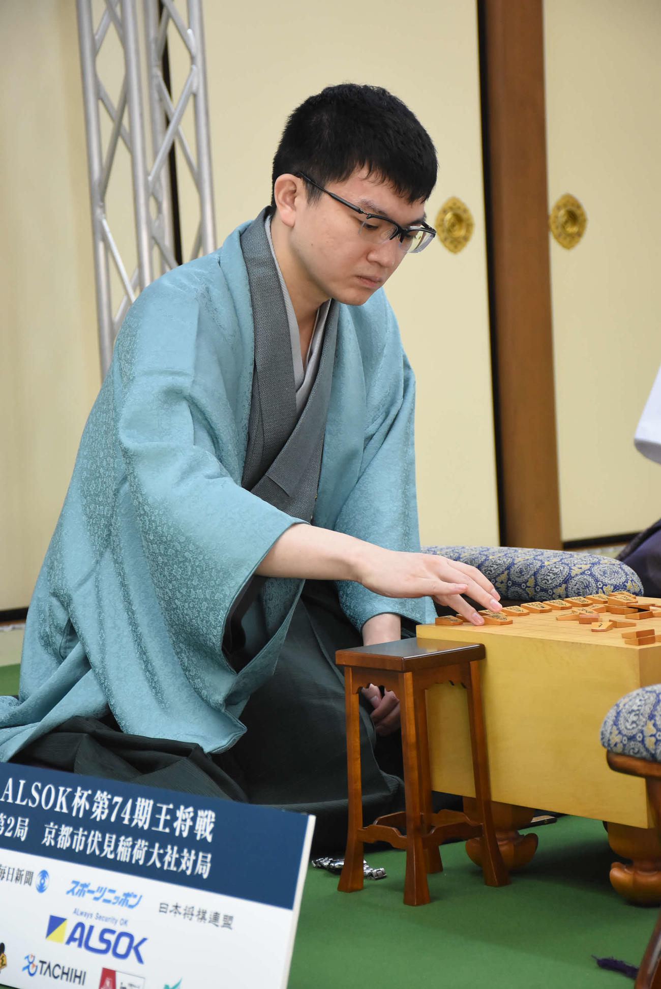 王将戦7番勝負第2局2日目に臨んだ永瀬拓矢九段（日本将棋連盟提供）