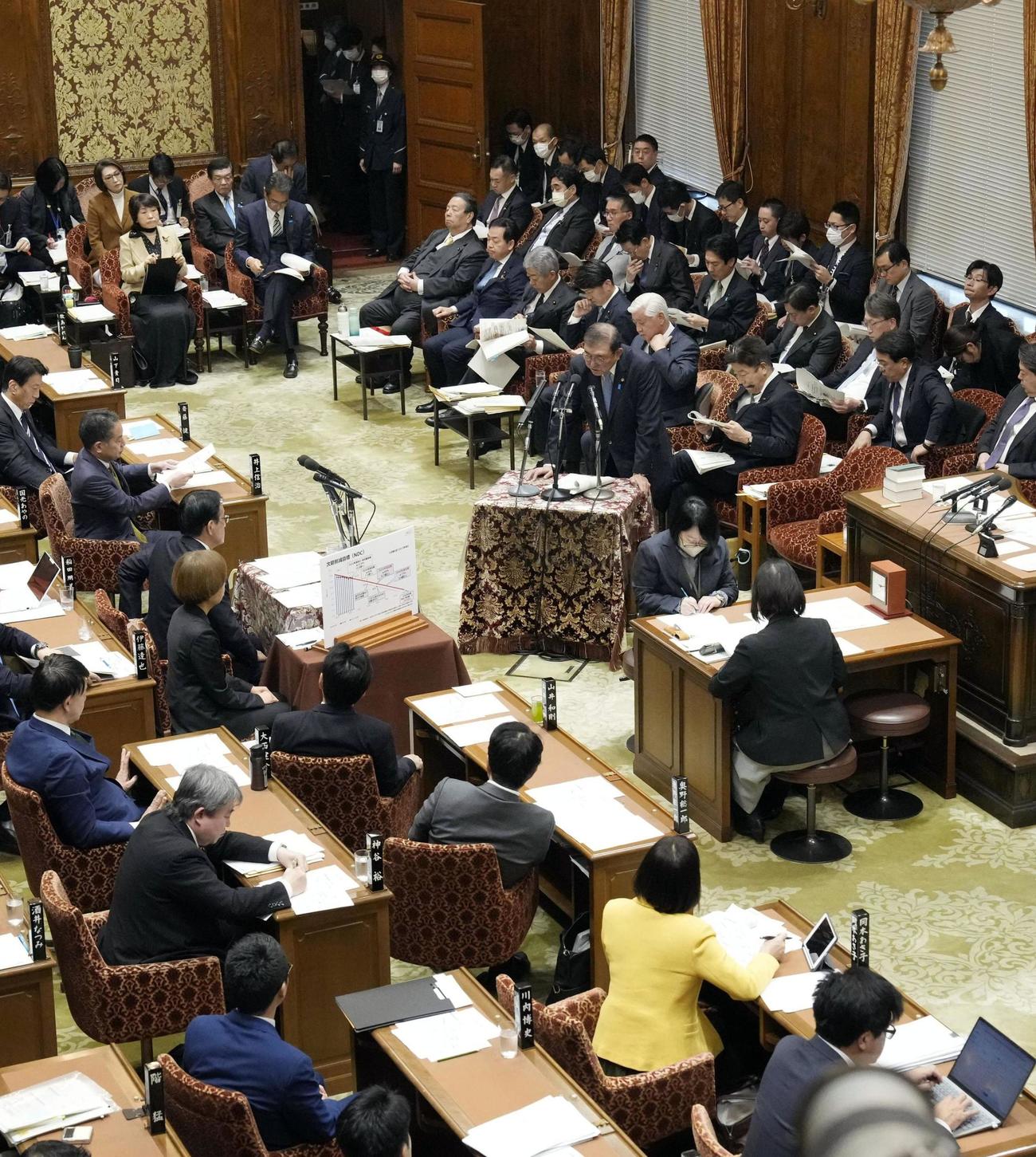 基本的質疑を実施した衆院予算委＝3日午前（共同）
