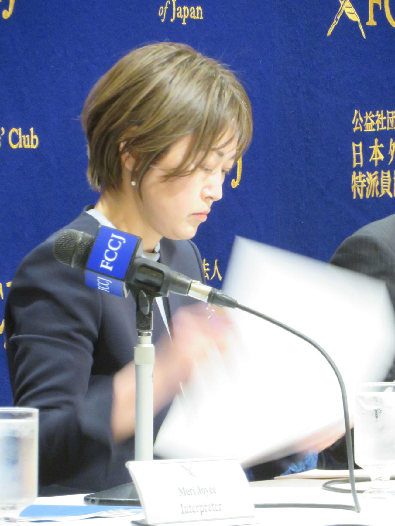 日本外国特派員協会で会見を開いた西廣陽子弁護士（撮影・村上幸将）