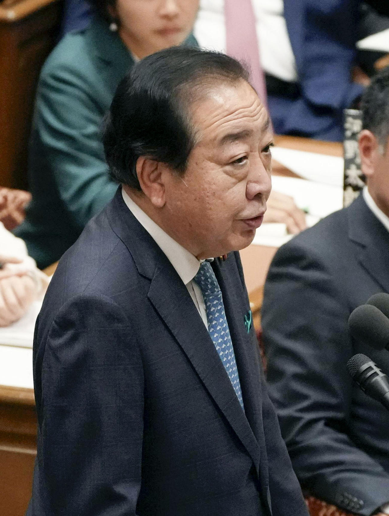 衆院予算委の集中審議で質問する立憲民主党の野田代表（共同）