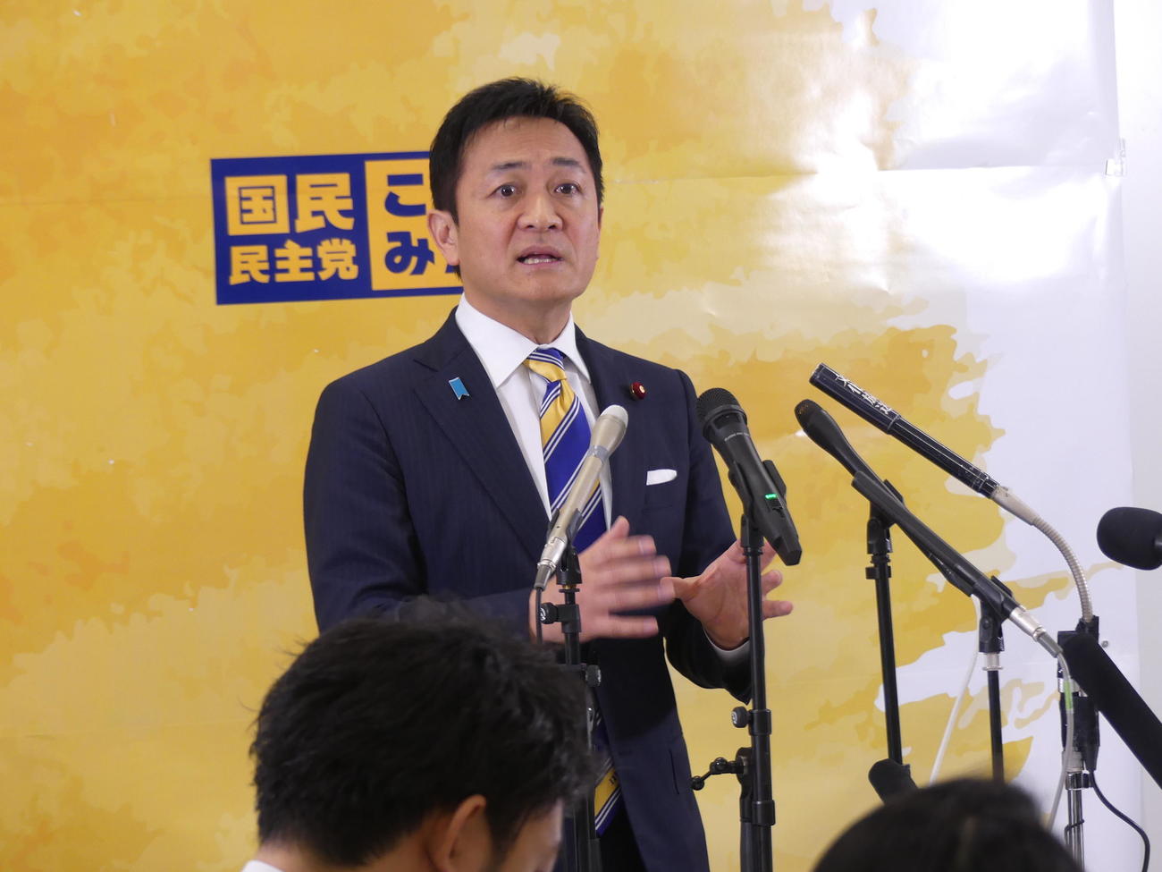 約3カ月ぶりの代表定例会見に臨む国民民主党の玉木雄一郎代表（撮影・中山知子）