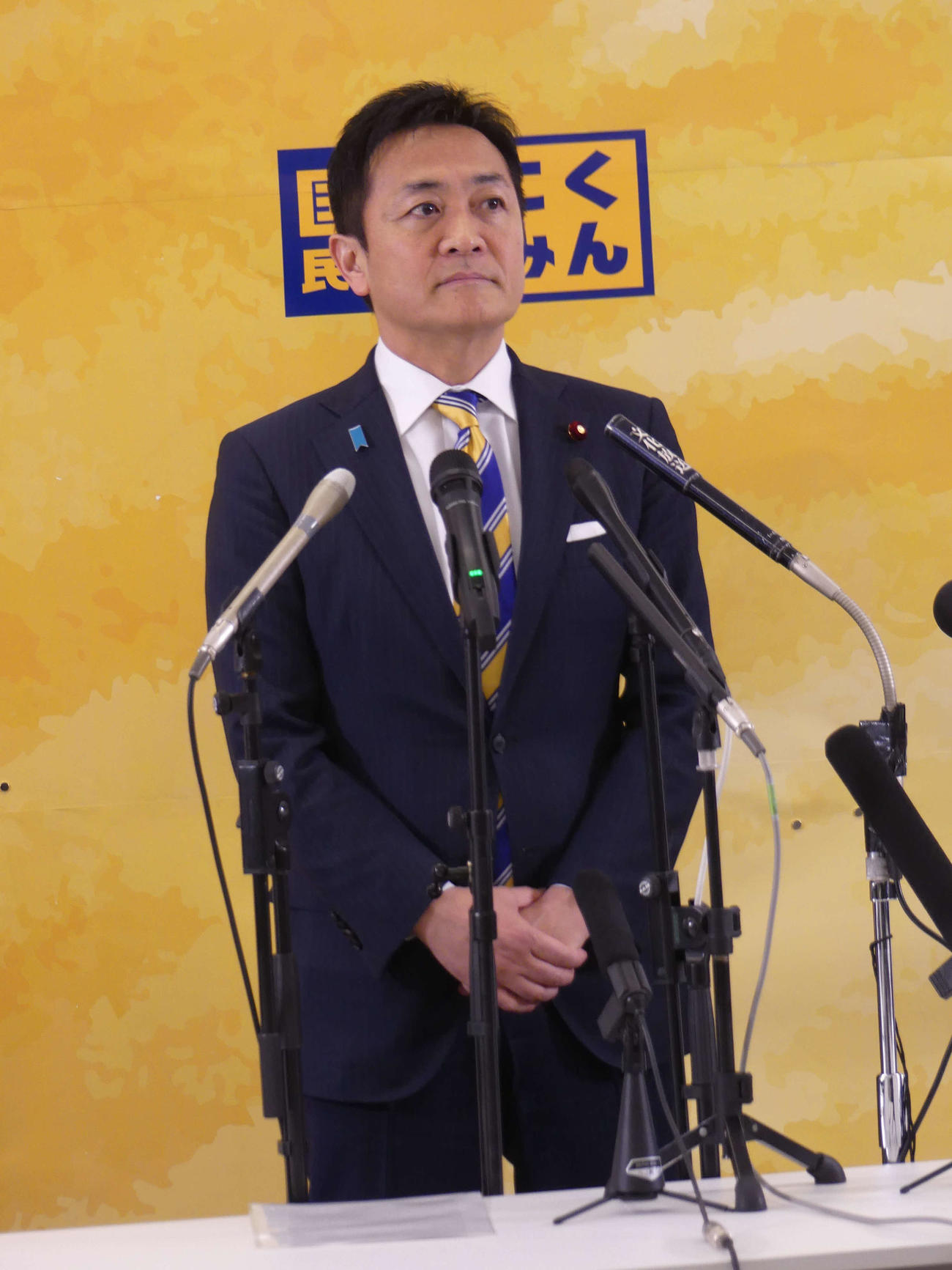 約3カ月ぶりの代表定例会見に臨む国民民主党の玉木雄一郎代表（撮影・中山知子）