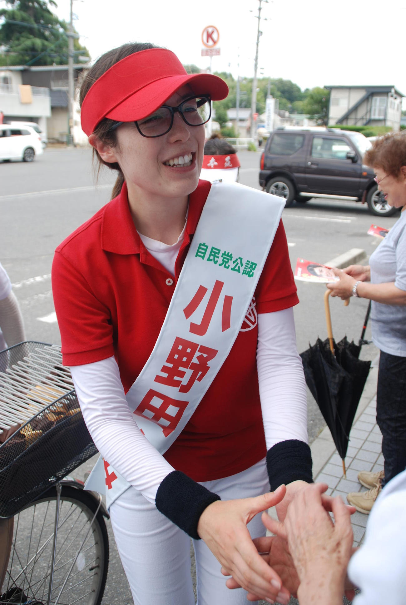 小野田紀美氏＝2016年7月3日、岡山