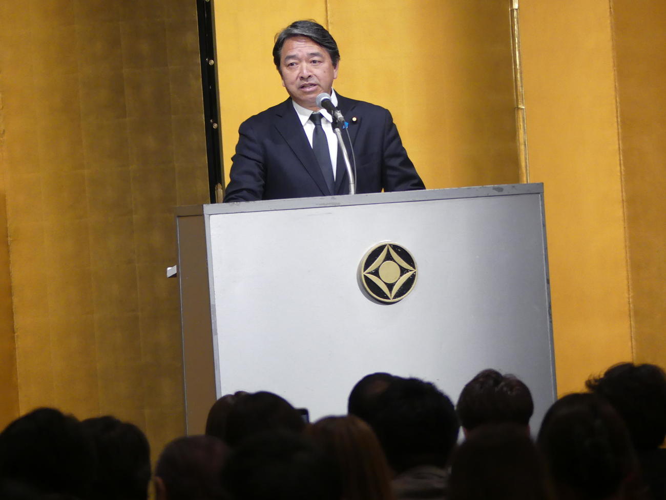 玉木雄一郎代表のセミナーで講演する国民民主党の榛葉賀津也幹事長（撮影・中山知子）