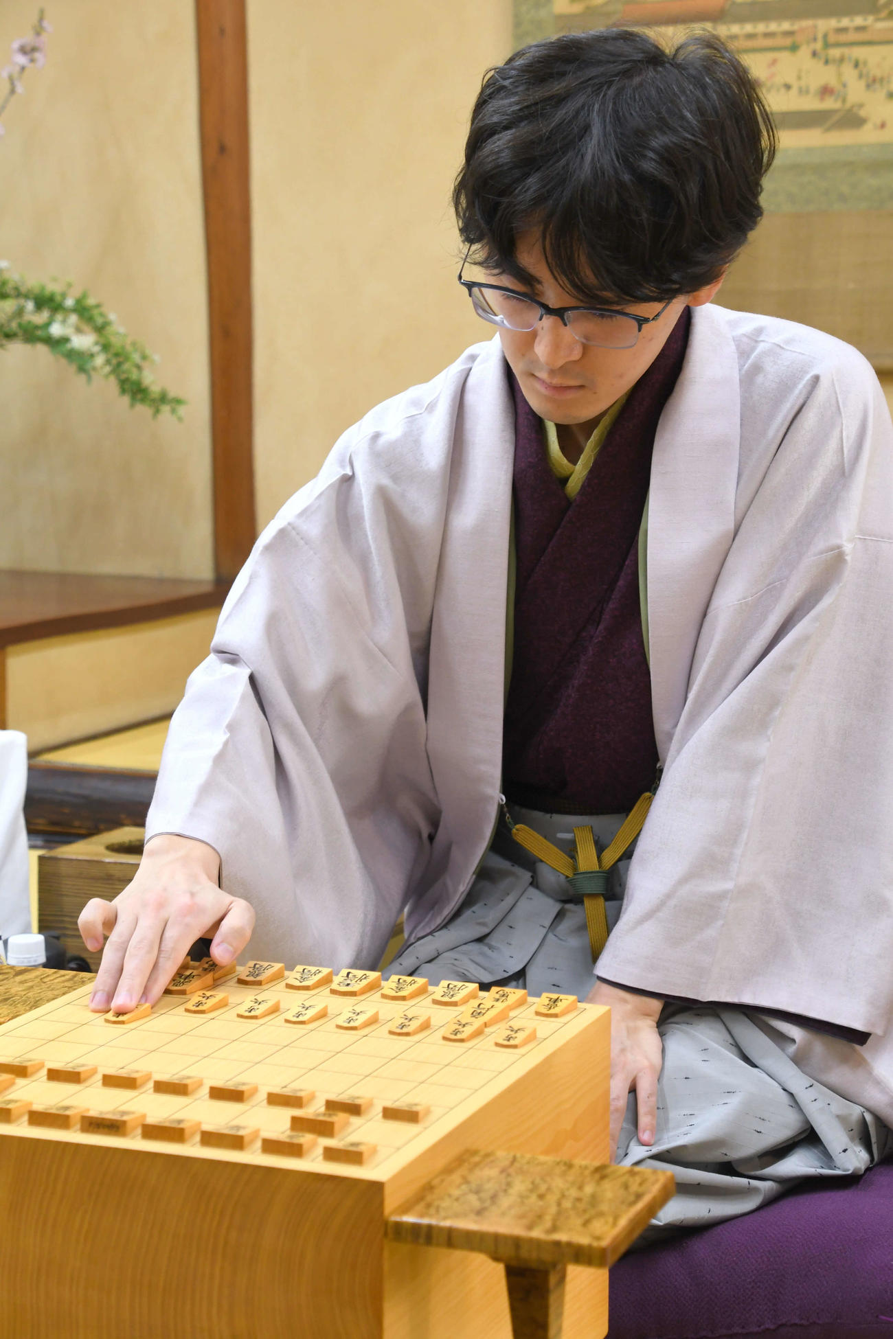 叡王戦5番勝負第1局に臨んだ伊藤匠叡王（日本将棋連盟提供）