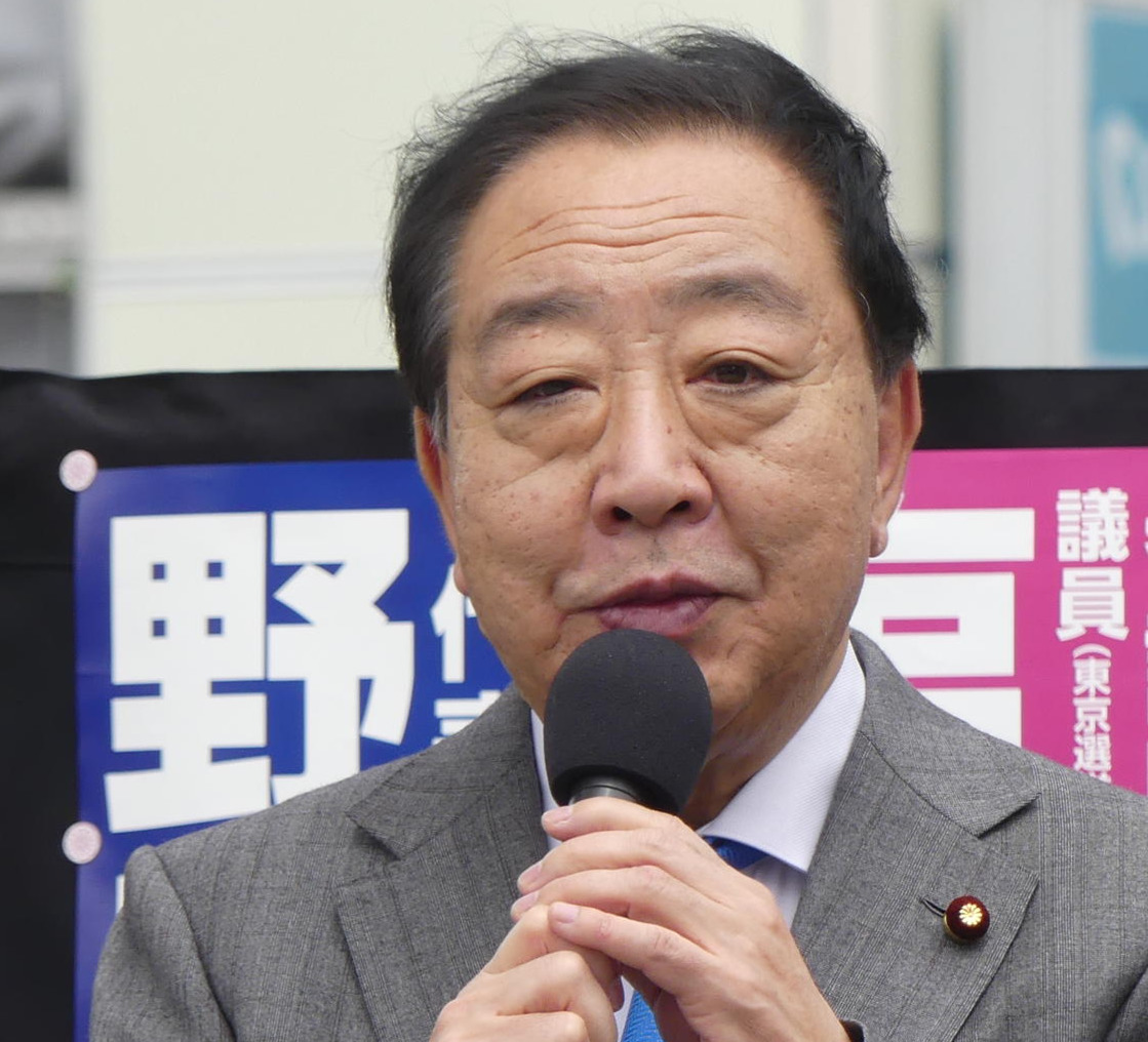 東京都内で街頭演説する立憲民主党の野田佳彦代表（撮影・中山知子）