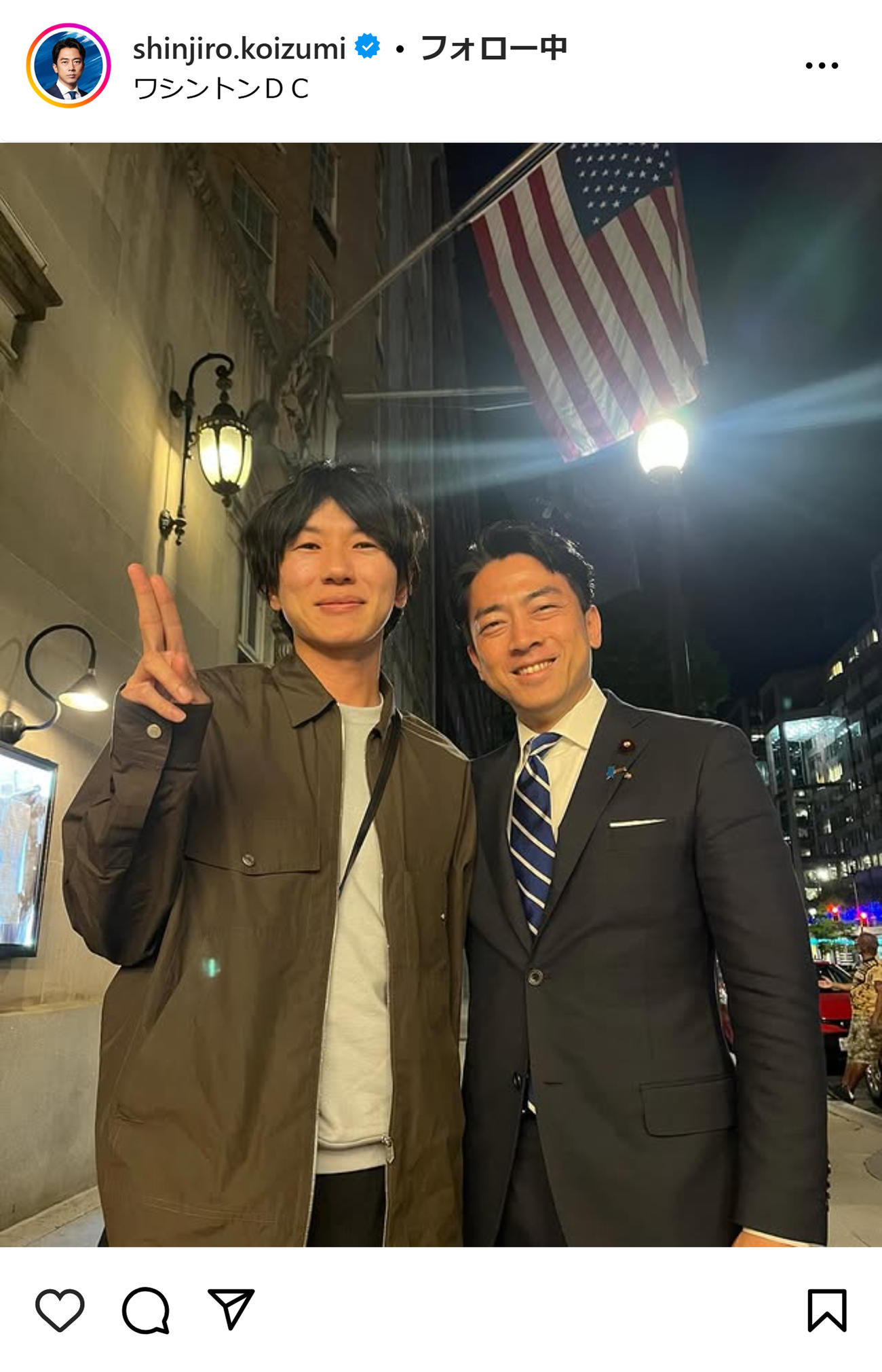 小泉進次郎氏のインスタグラムから