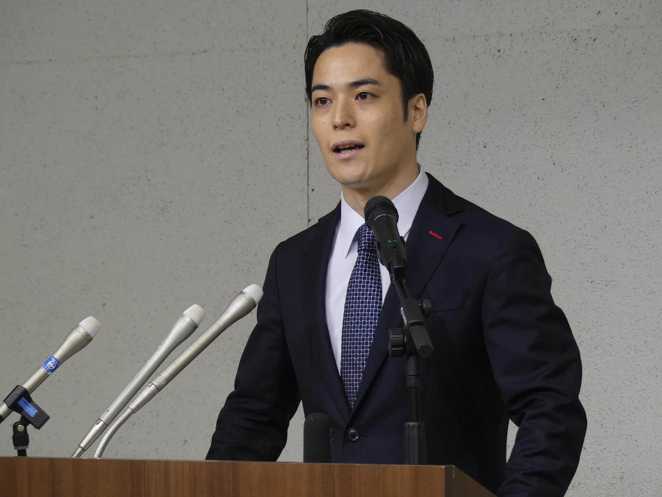 参院選出馬を表明する中田フィッシュ氏（撮影・中山知子）