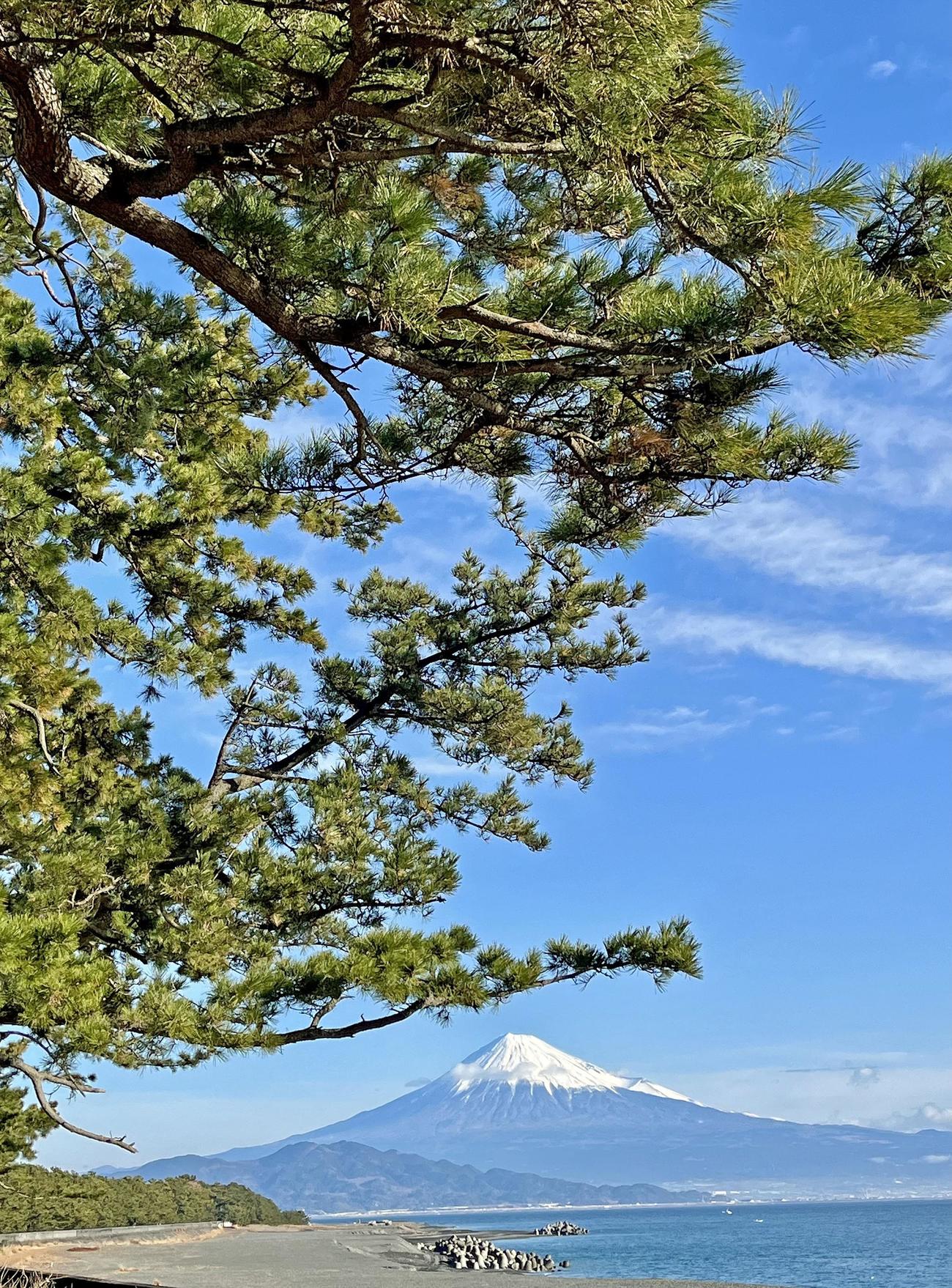 よく晴れた日の富士山（撮影・神谷亮磨）