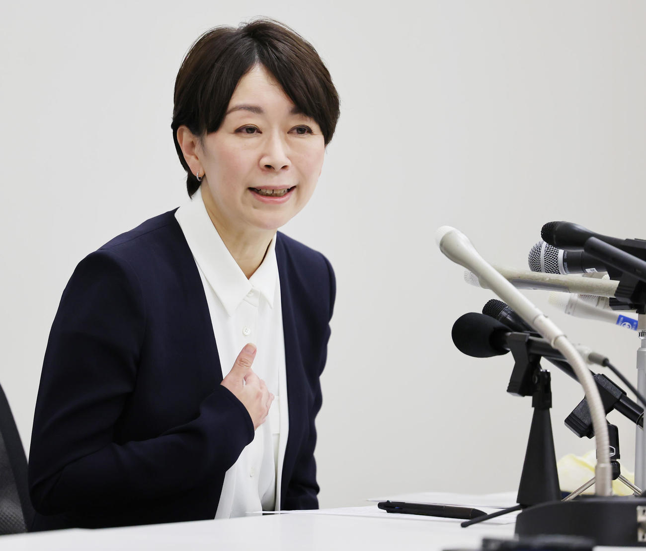 国民民主党からの参院選出馬会見を行う山尾志桜里氏（撮影・野上伸悟）