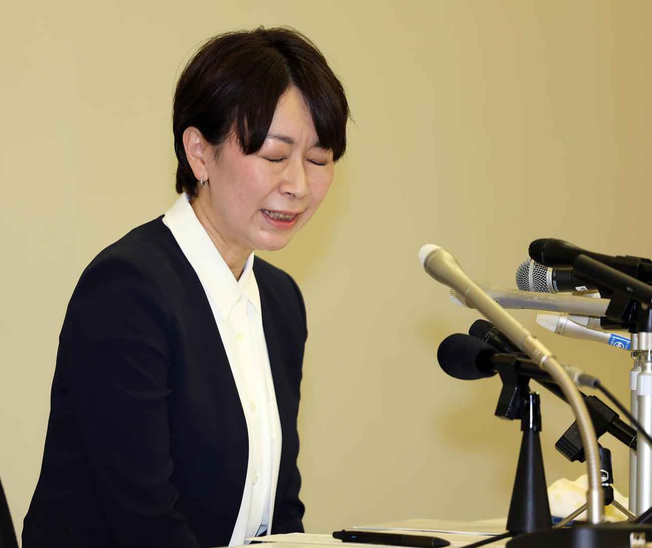 国民民主党からの参院選出馬会見を行う山尾志桜里氏（撮影・野上伸悟）