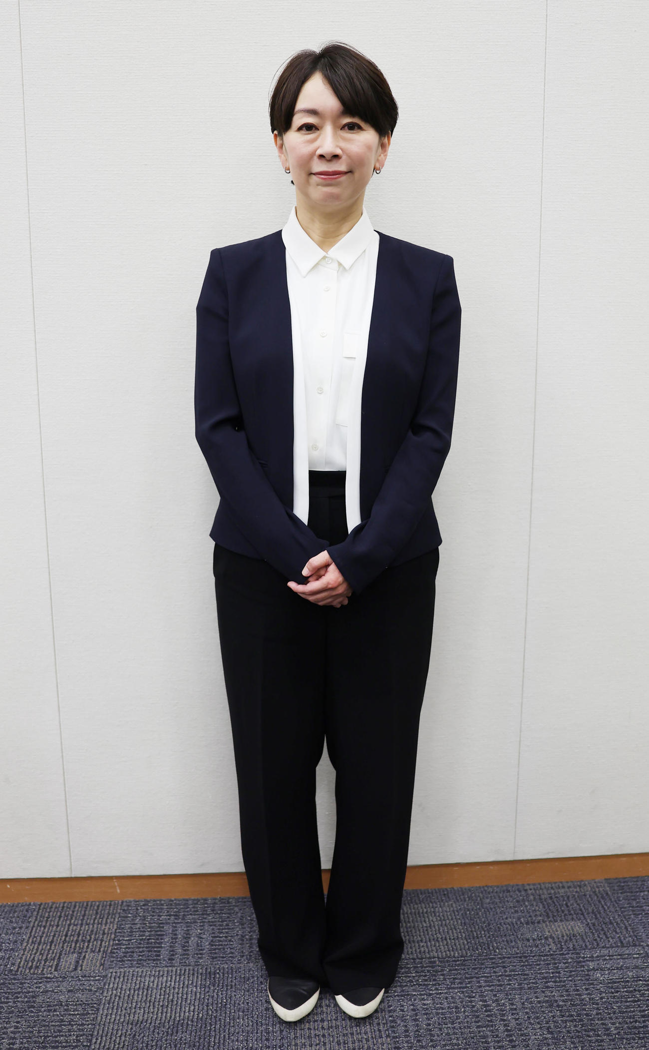 参院選への出馬会見を終えた山尾志桜里氏（撮影・野上伸悟）