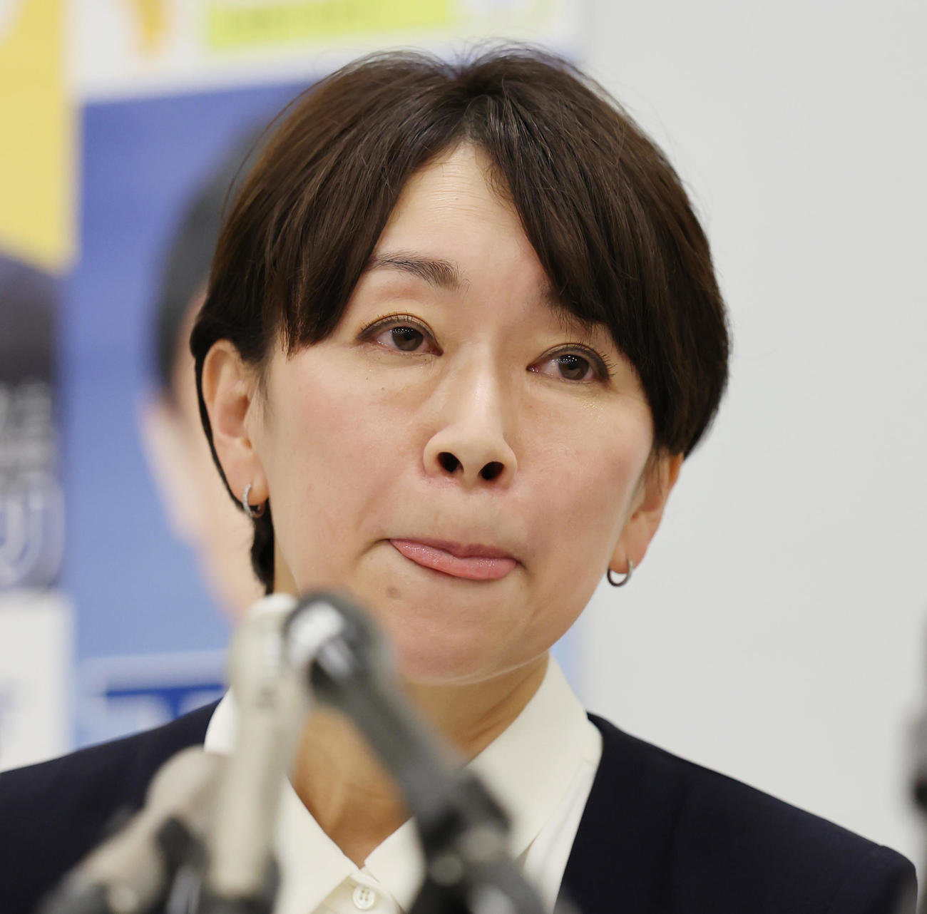 国民民主党からの参院選出馬会見を行う山尾志桜里氏（撮影・野上伸悟）
