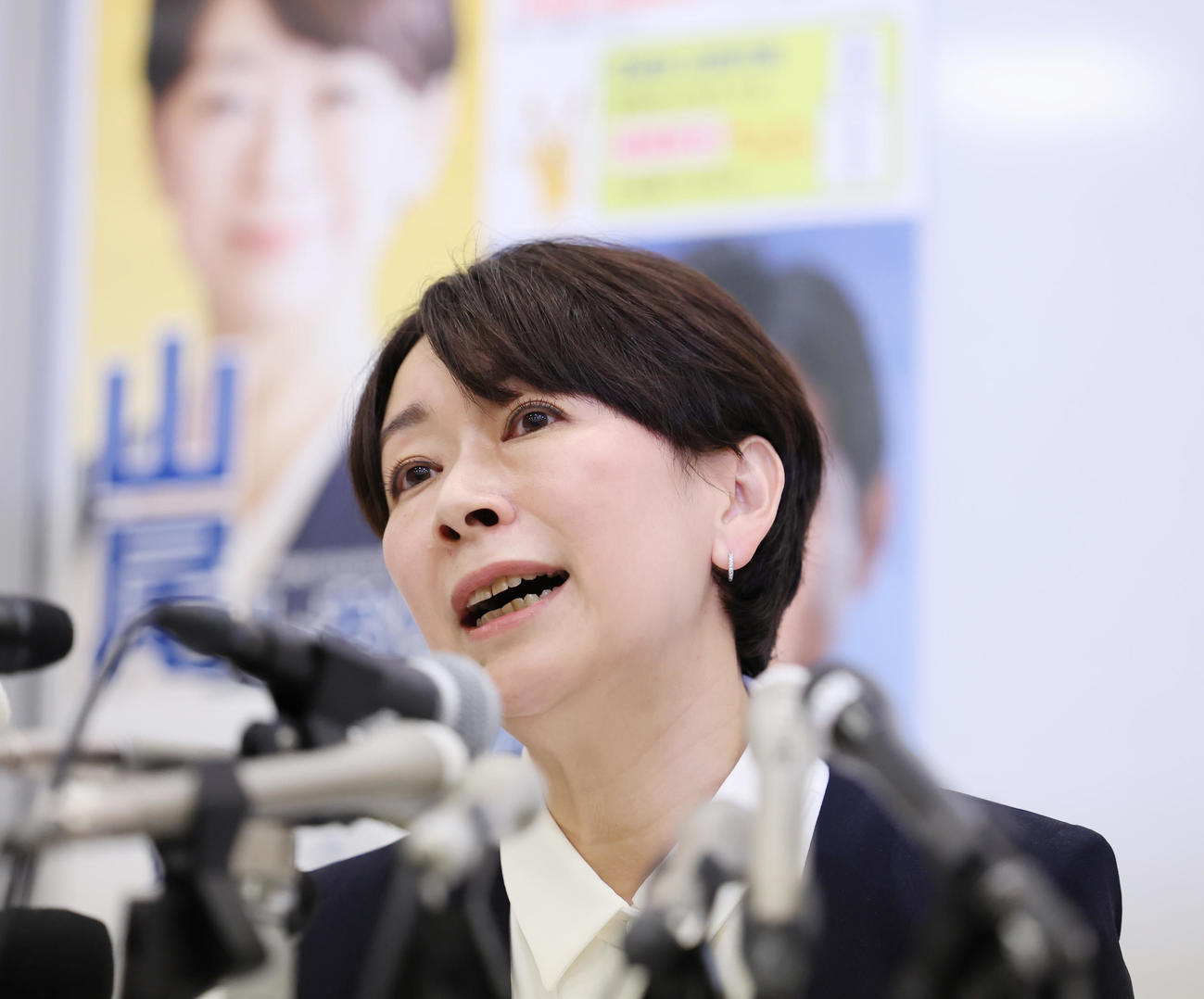 国民民主党からの参院選出馬会見を行った山尾志桜里氏＝25年6月10日