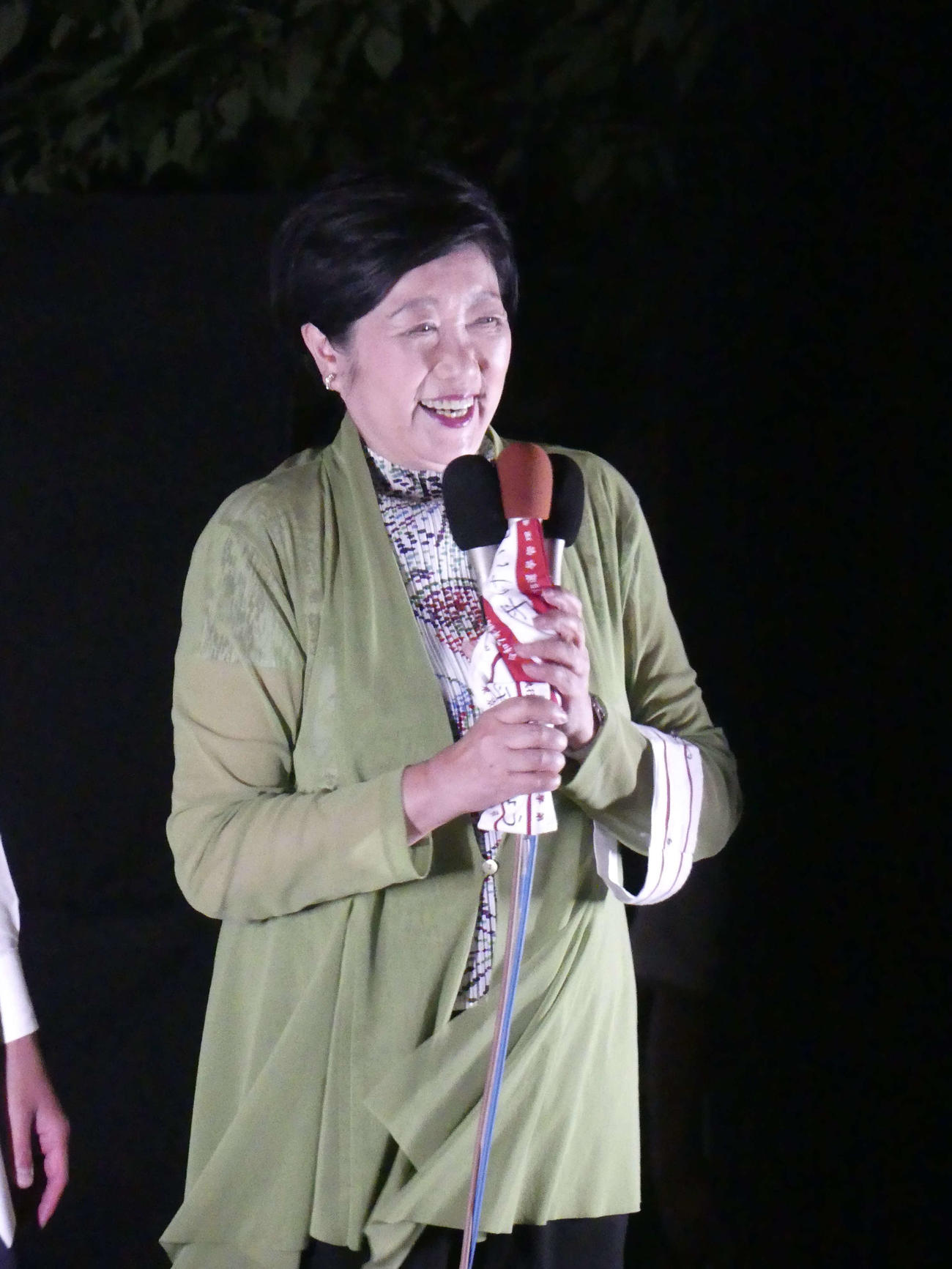 都民ファーストの会の候補者の「最後のお願い」で支持を訴える小池東京都知事（撮影・中山知子）