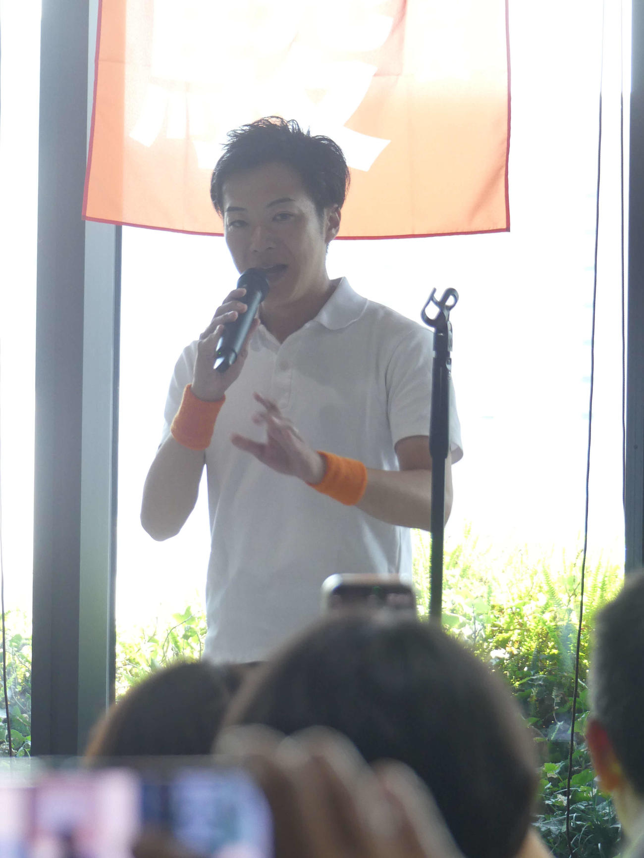 参院選に向けた決起集会であいさつする音喜多駿元参院議員（撮影・中山知子）