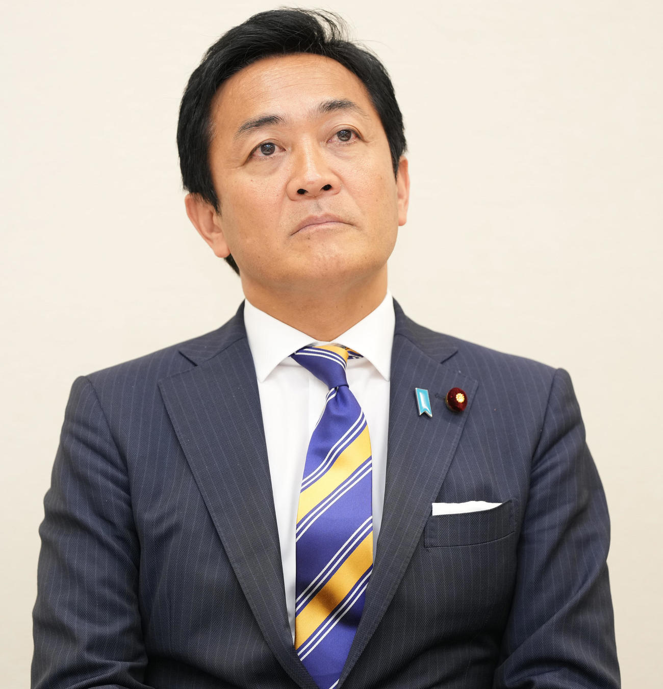 スポーツ紙合同インタビュー　スポーツ紙合同インタビューに応じた国民民主党の玉木雄一郎代表　顔＝2025年7月1日