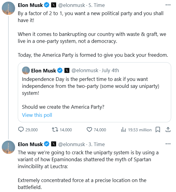 イーロン・マスク氏のXから