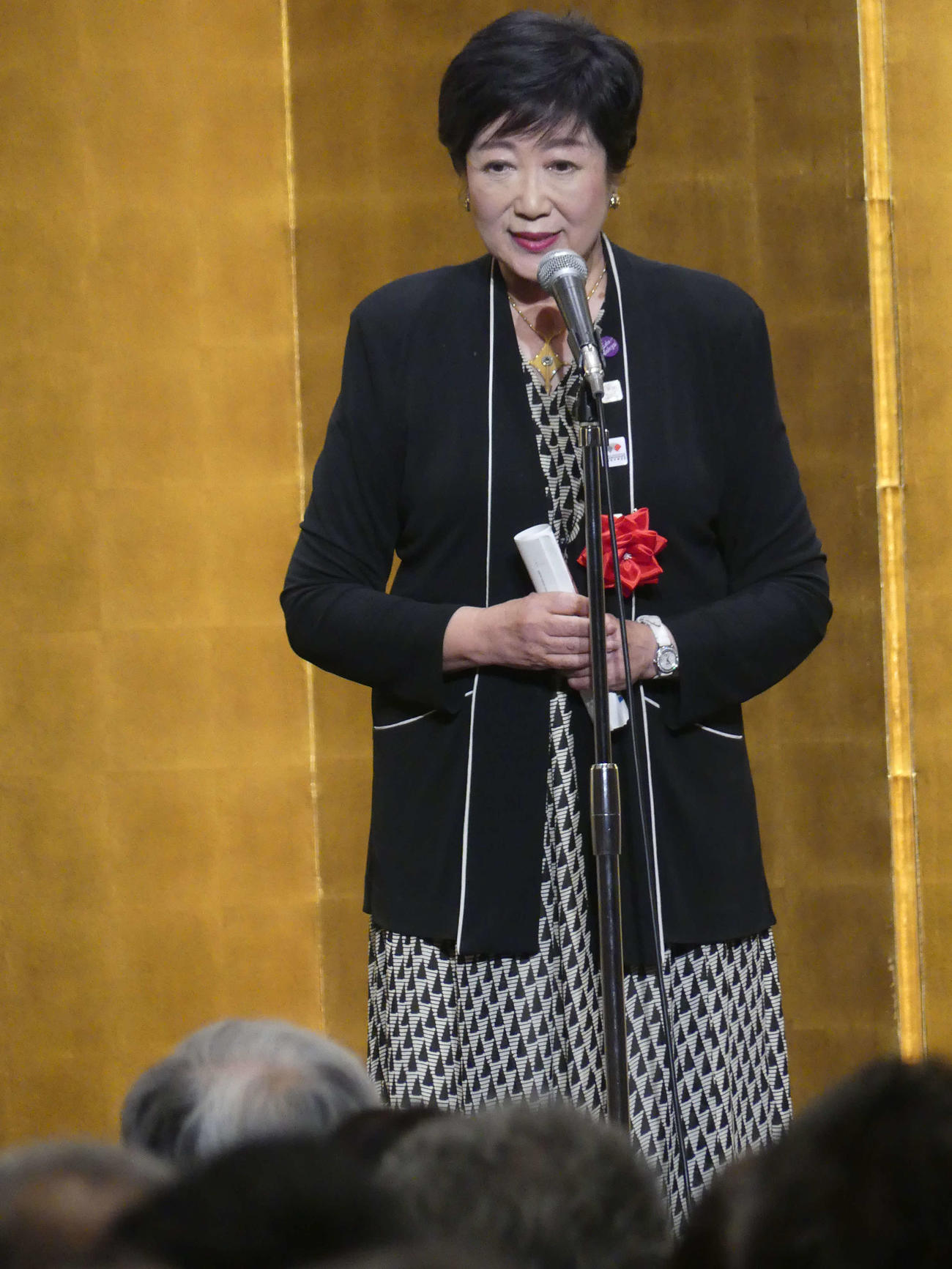 鈴木大地氏の総決起大会に出席した東京都の小池百合子知事（撮影・中山知子）
