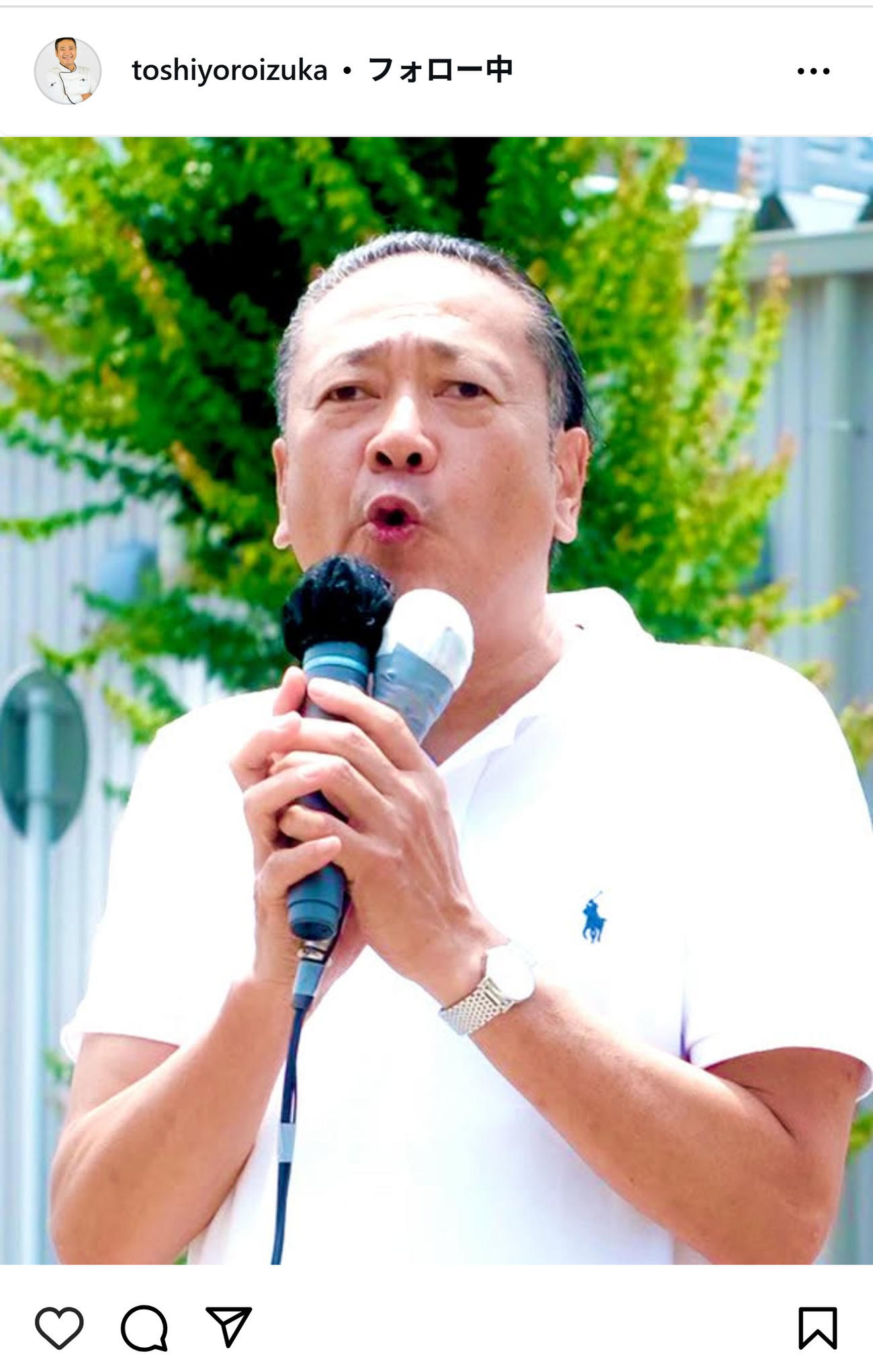 政界進出を明確に否定した鎧塚俊彦氏（インスタグラムから）