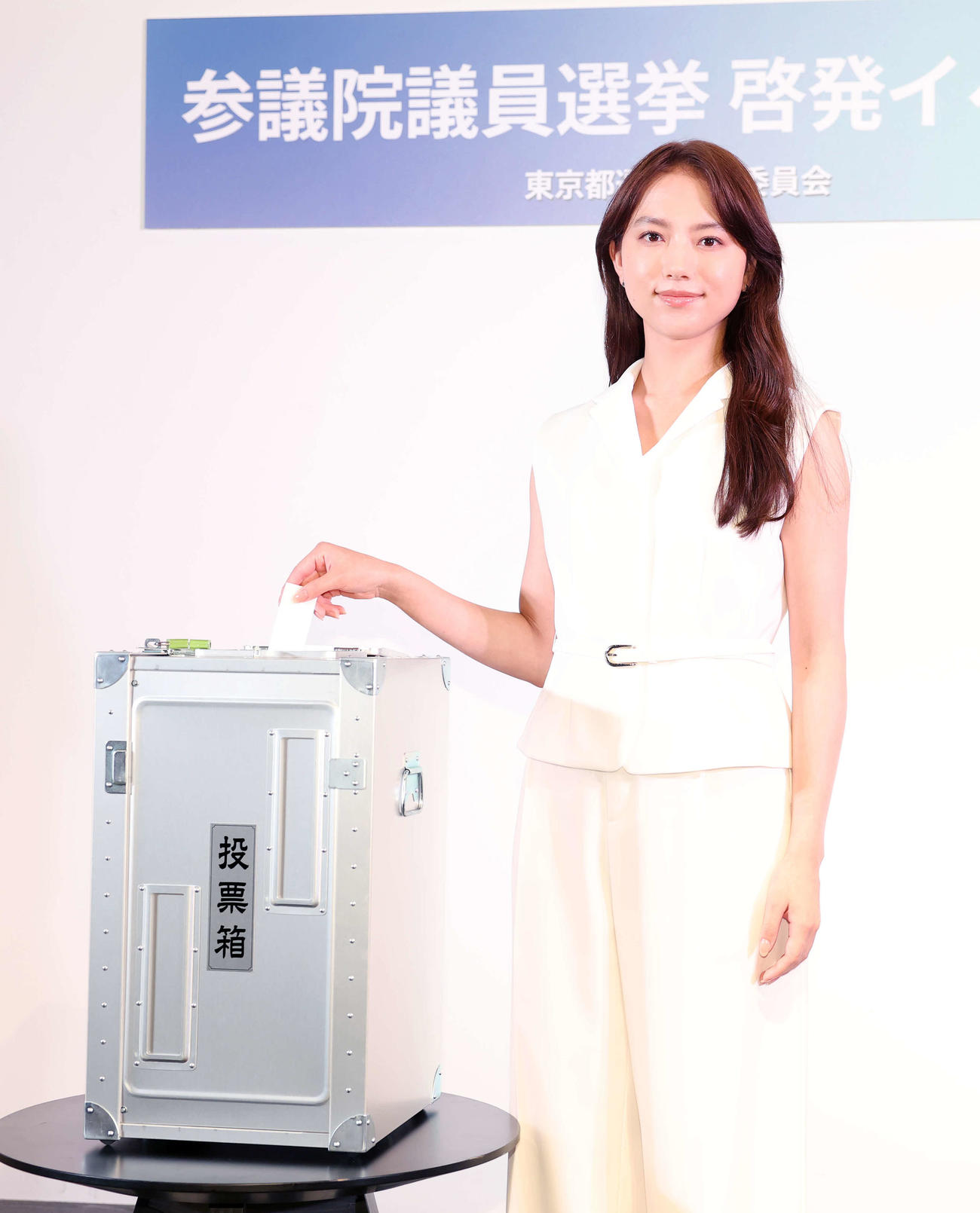 参議院議員選挙啓発イベントに臨む清原果耶（撮影・鈴木正人）