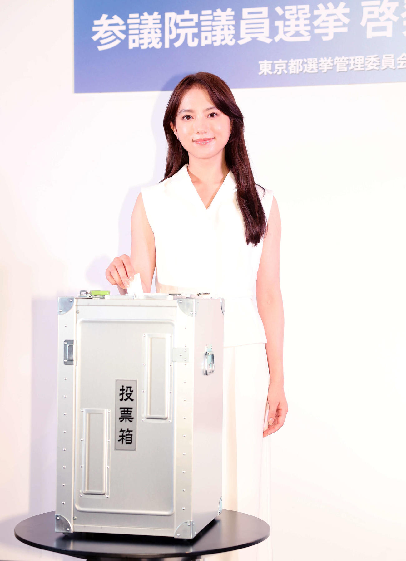 参議院議員選挙啓発イベントに臨む清原果耶（撮影・鈴木正人）