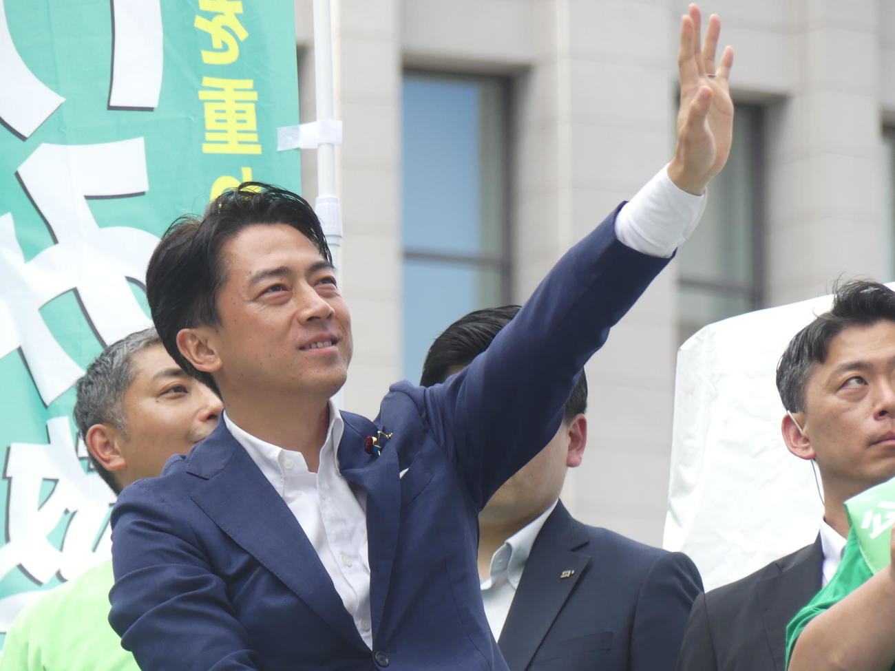 参院選での自民党候補への支持を呼び掛ける小泉進次郎農相（撮影・中山知子）