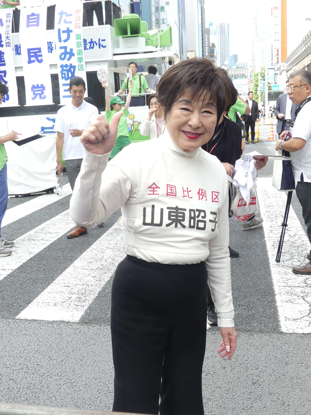 参院選比例代表に立候補した自民党の山東昭子氏（2025年7月19日撮影）