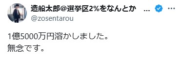 造船太郎氏のXから