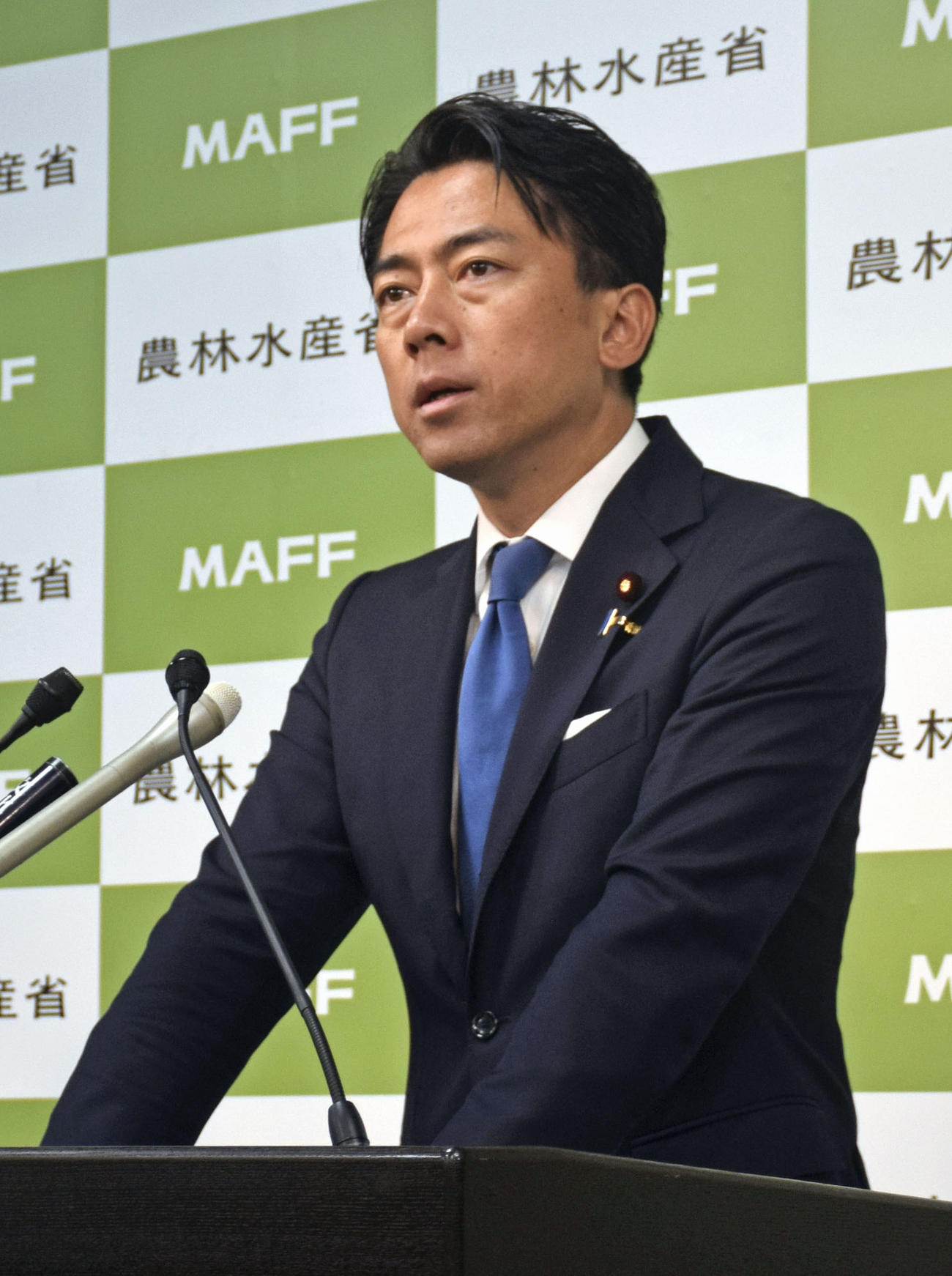 閣議後に記者会見する小泉農相（共同）