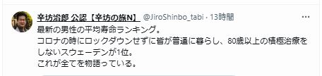 コロナ対応と平均寿命めぐり私見をつづった辛坊治郎氏（インスタグラムから）