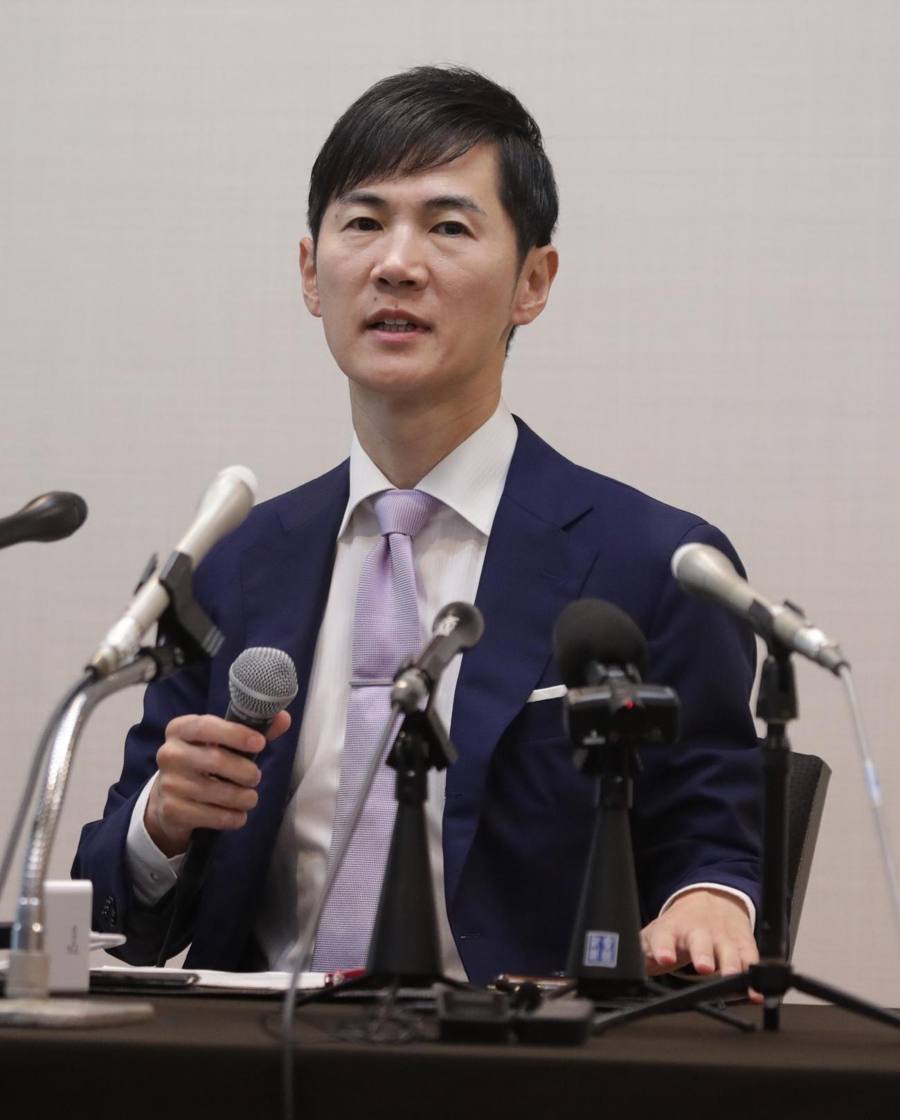 「再生の道」の会見に出席する石丸伸二氏