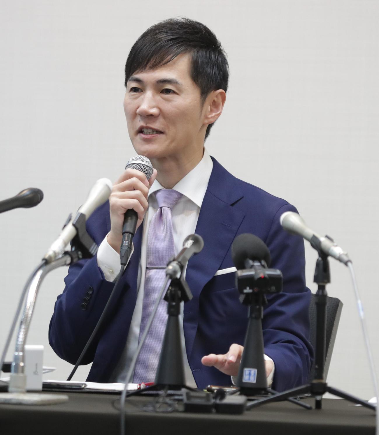 「再生の道」の会見に出席する石丸伸二氏
