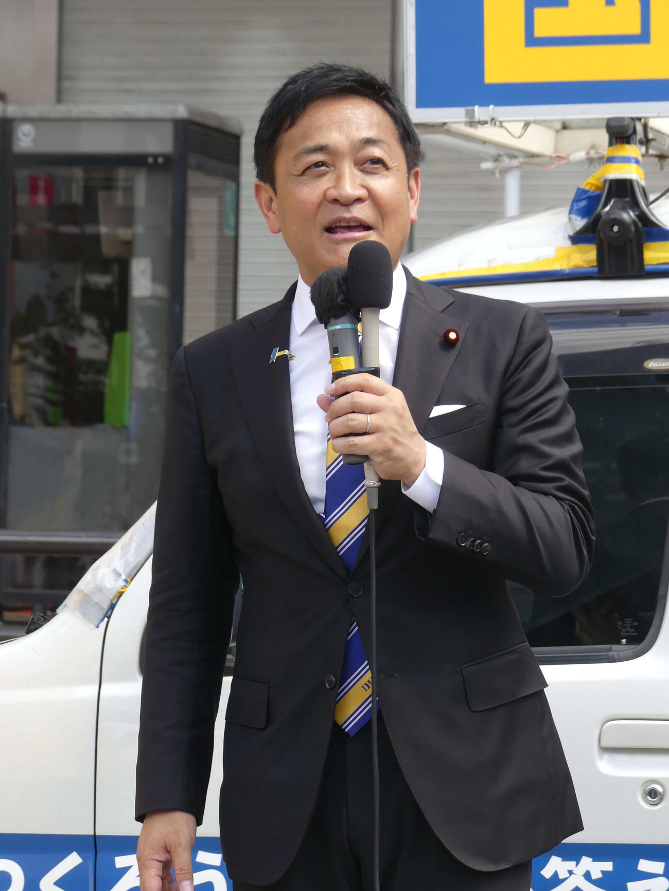 全国キャラバンの一環で東京都内で街頭演説する国民民主党の玉木雄一郎代表（撮影・中山知子）
