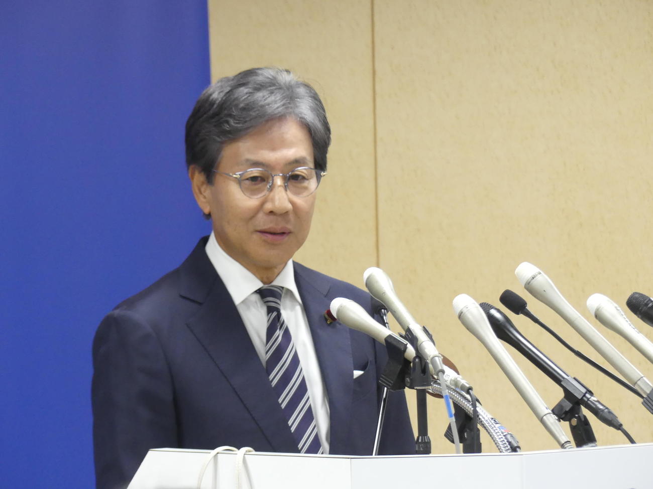 立憲民主党の安住淳幹事長（2025年9月11日撮影）